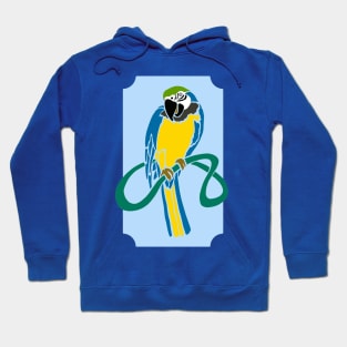 Abstract Blue and Yellow Macaw Parrot Design Hoodie